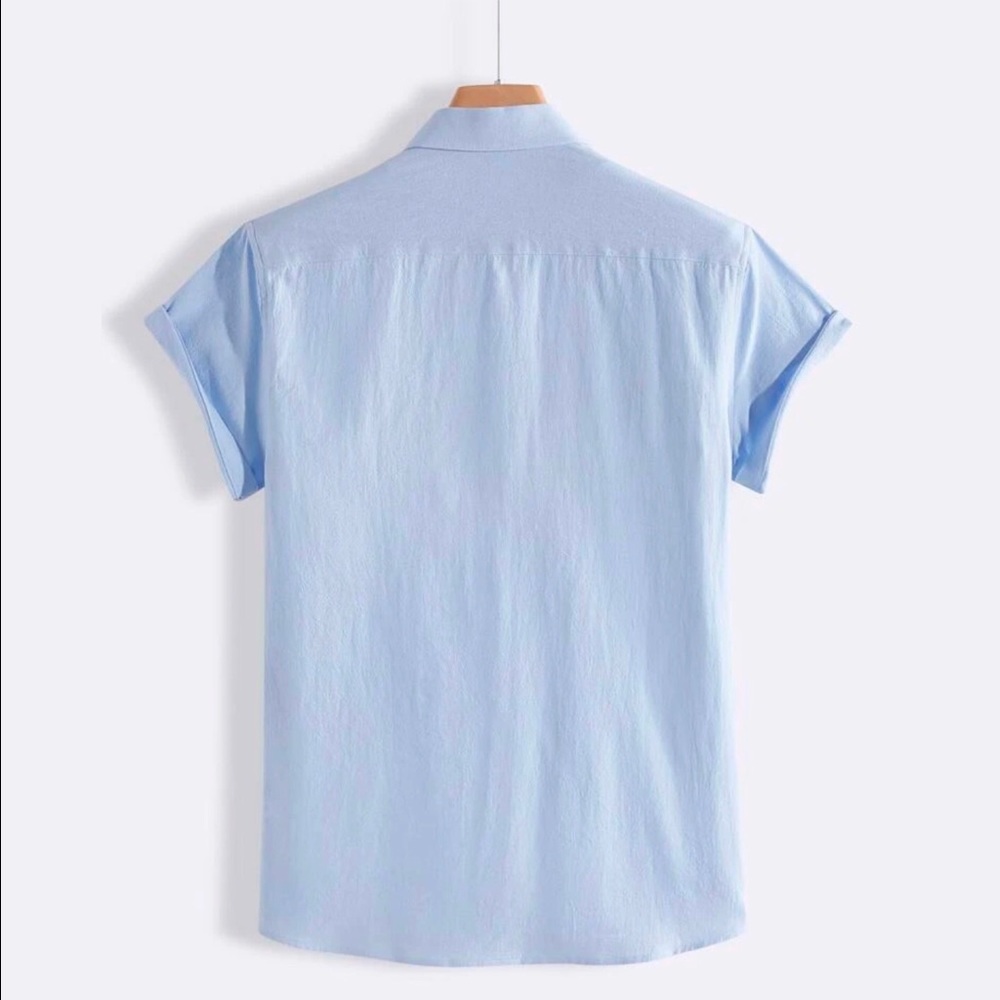 SHEIN Casual Button Up Shirt - Baby Blue - Picture 2 of 4